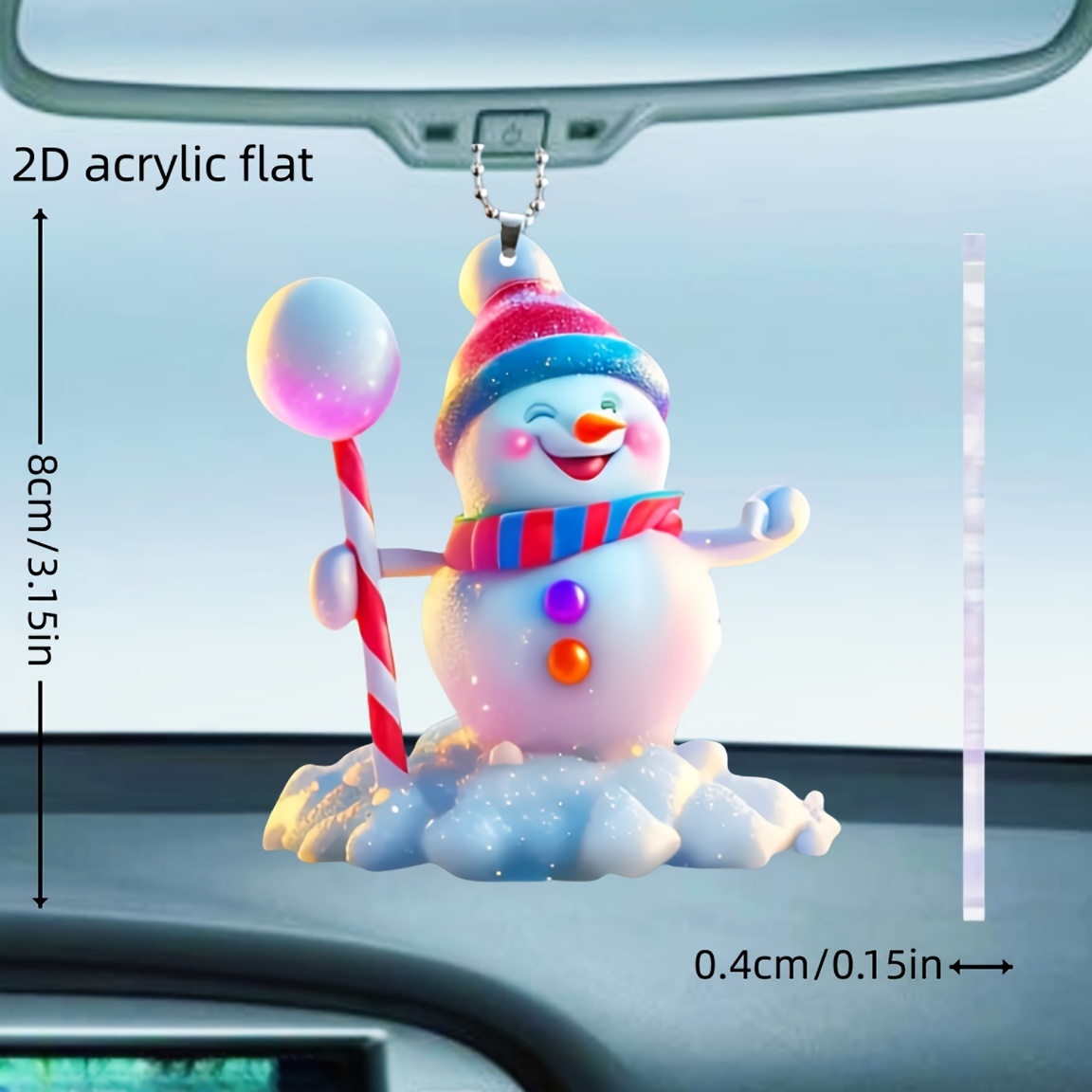 Christmas Snowman Pendant 2d Flat Acrylic Decorative Pendant - Temu