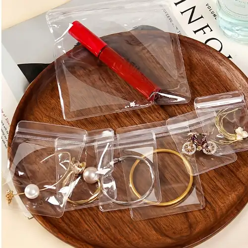 300pcs Clear PVC Bags Zipper Plastic Jewelry Packaging Jewelry