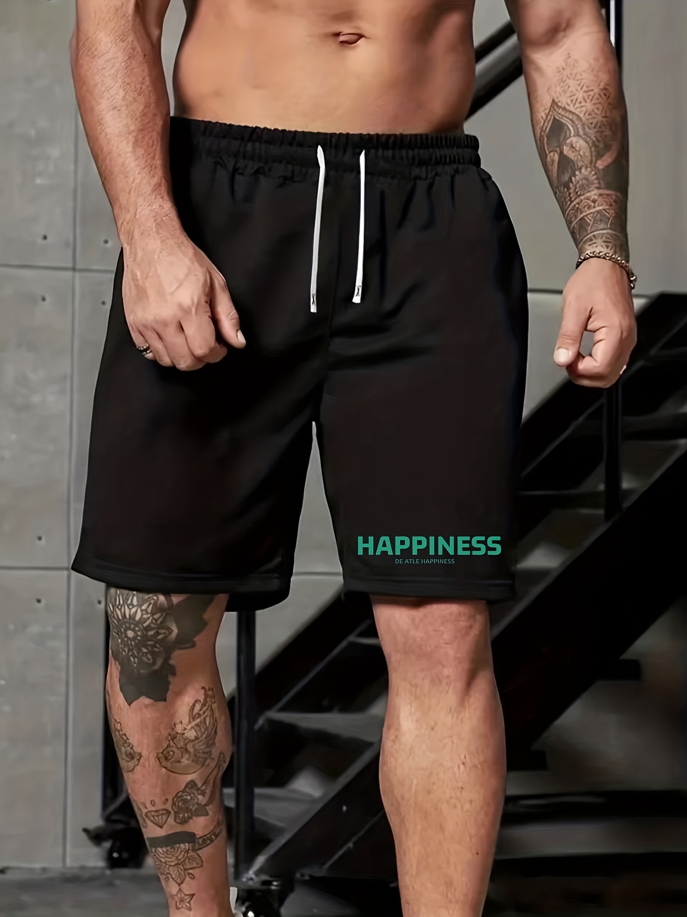 Men's Plus Size Streetwear Shorts, Huge Letter Print Drawstring Stretchy Short  Pants For Comfort & Casual Chic Style, Summer Clothings Men's Fashion  Outfits - Temu