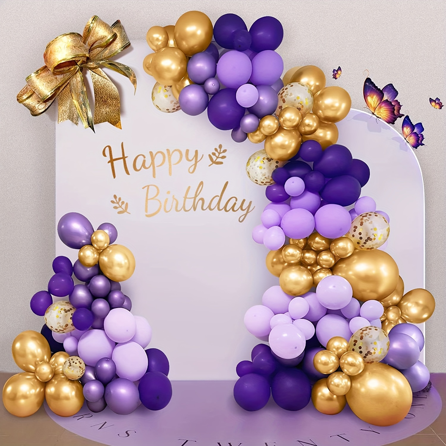 Décorations anniversaire violet 1 ans, ballons violets pastel