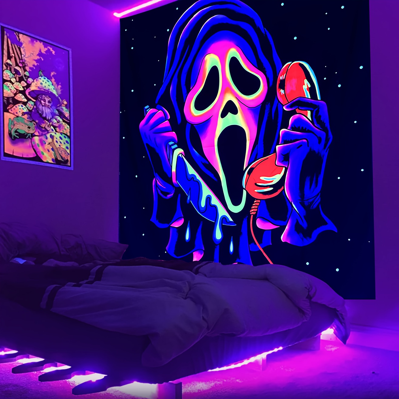 Smoking Girl UV Tapestry y2k Room Decor Bedroom Background Decorative Wall  Blankets