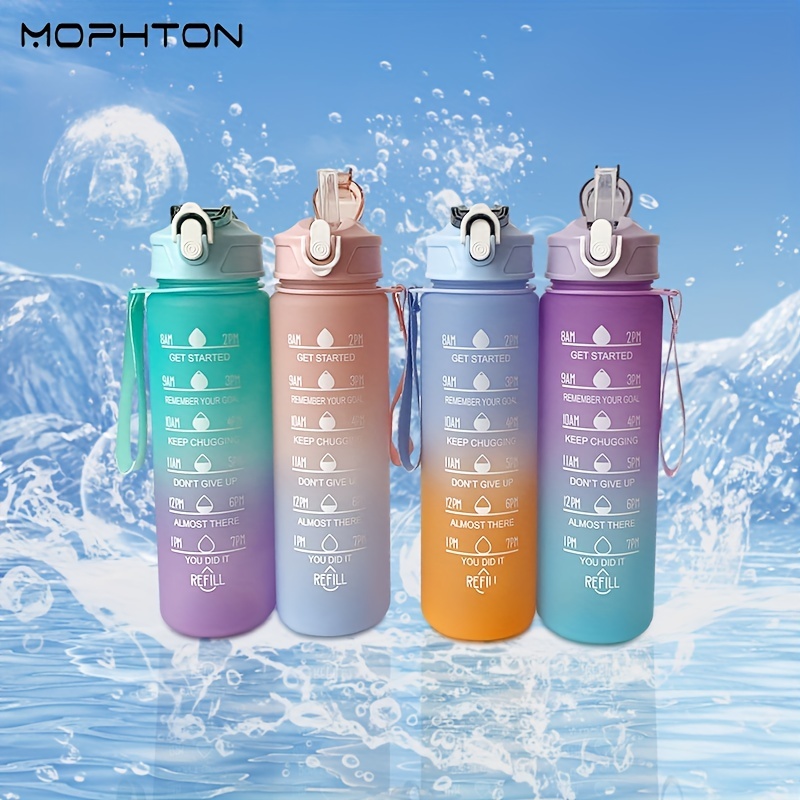 Gradient Color Water Bottles With Times Scale And - Temu