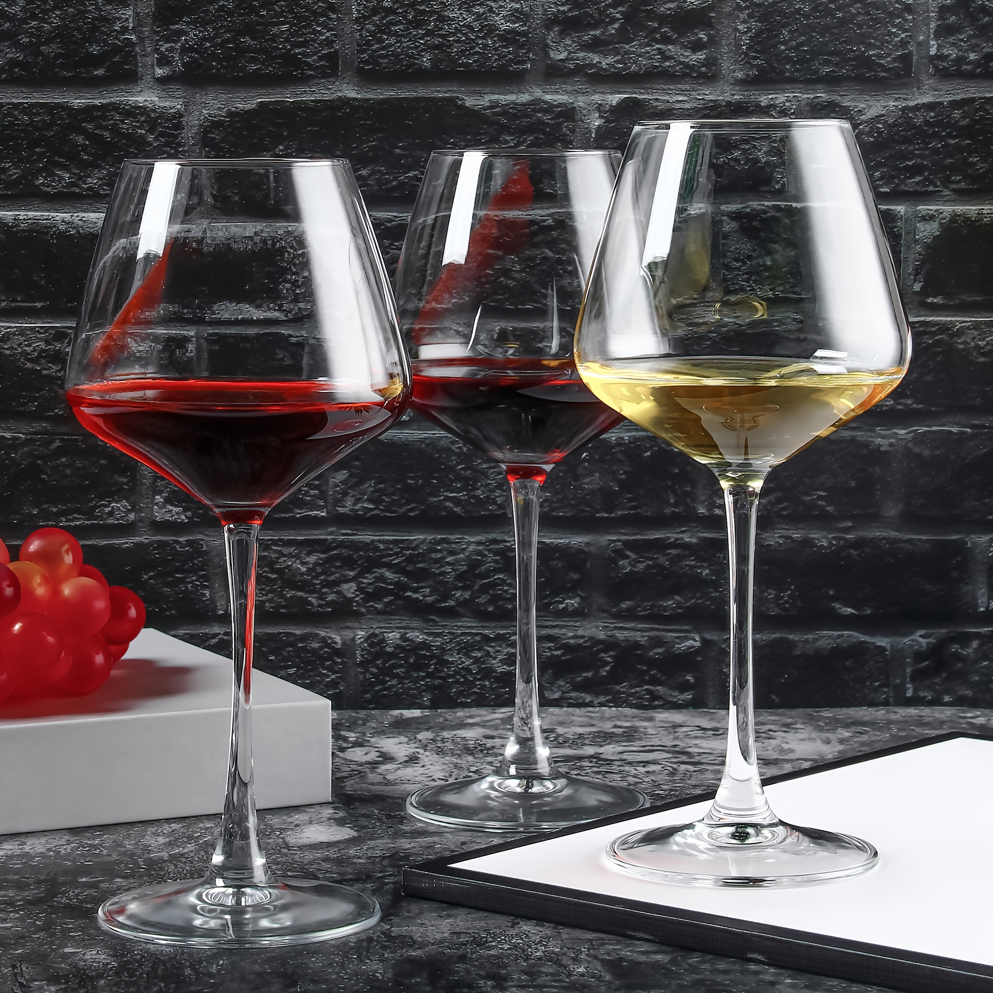 Verre à vin rouge carré Ultra-fin, 2 pièces, verre à vin, Bordeaux,  cristal, grand ventre, verre de dégustation, gobelet de mariage, cadeaux de  fête