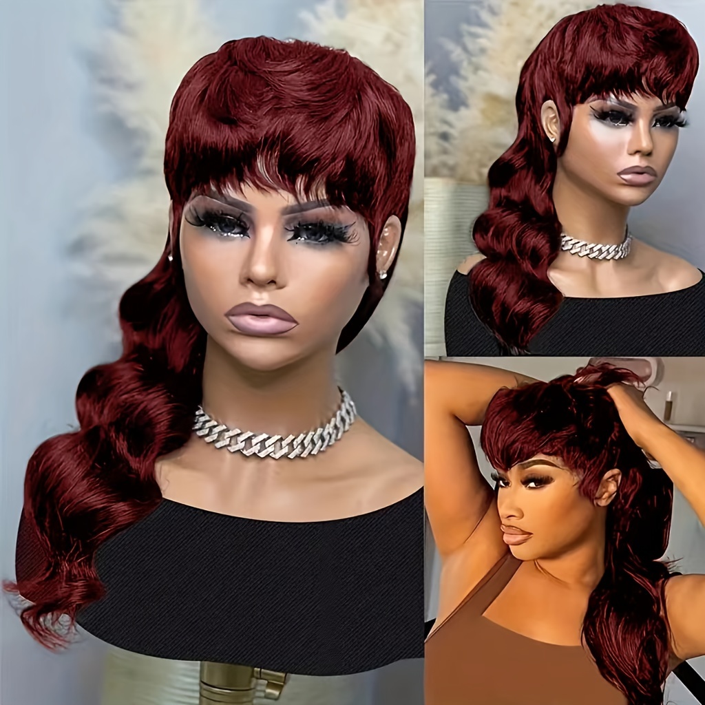 Pixie Cut Synthetic Wigs Bangs Women Cos Wig Mullet Wig Temu