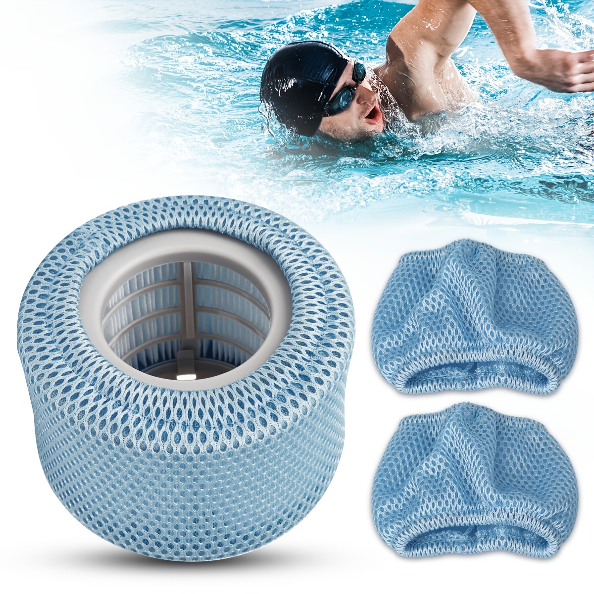 Paquete de 6 calcetines para skimmer de piscina, filtro de cesta de piscina,  accesorio para limpieza esquí