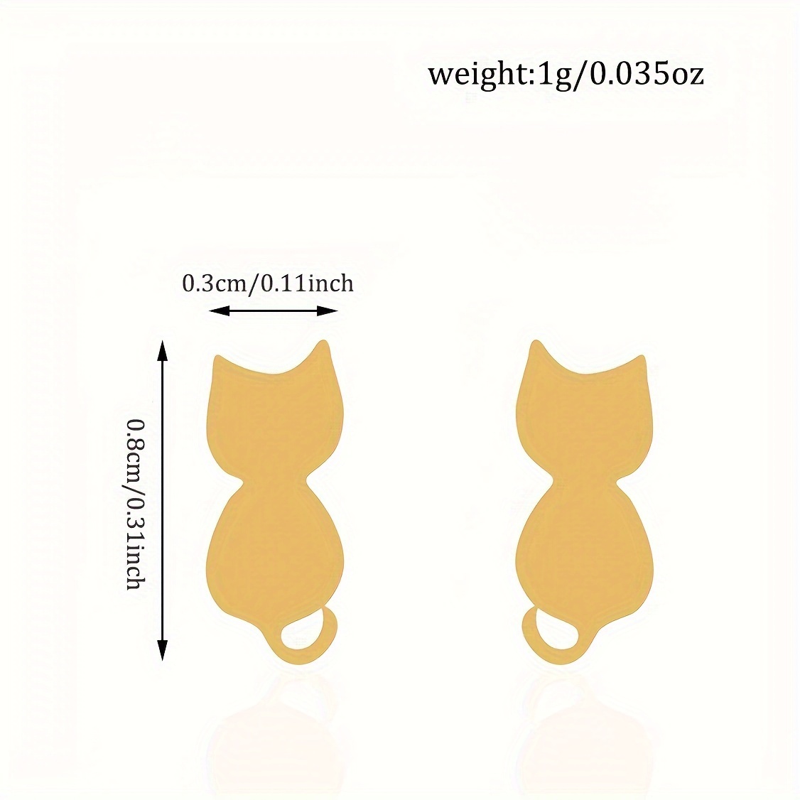3 Pairs Stainless Steel Cat Earrings Set
