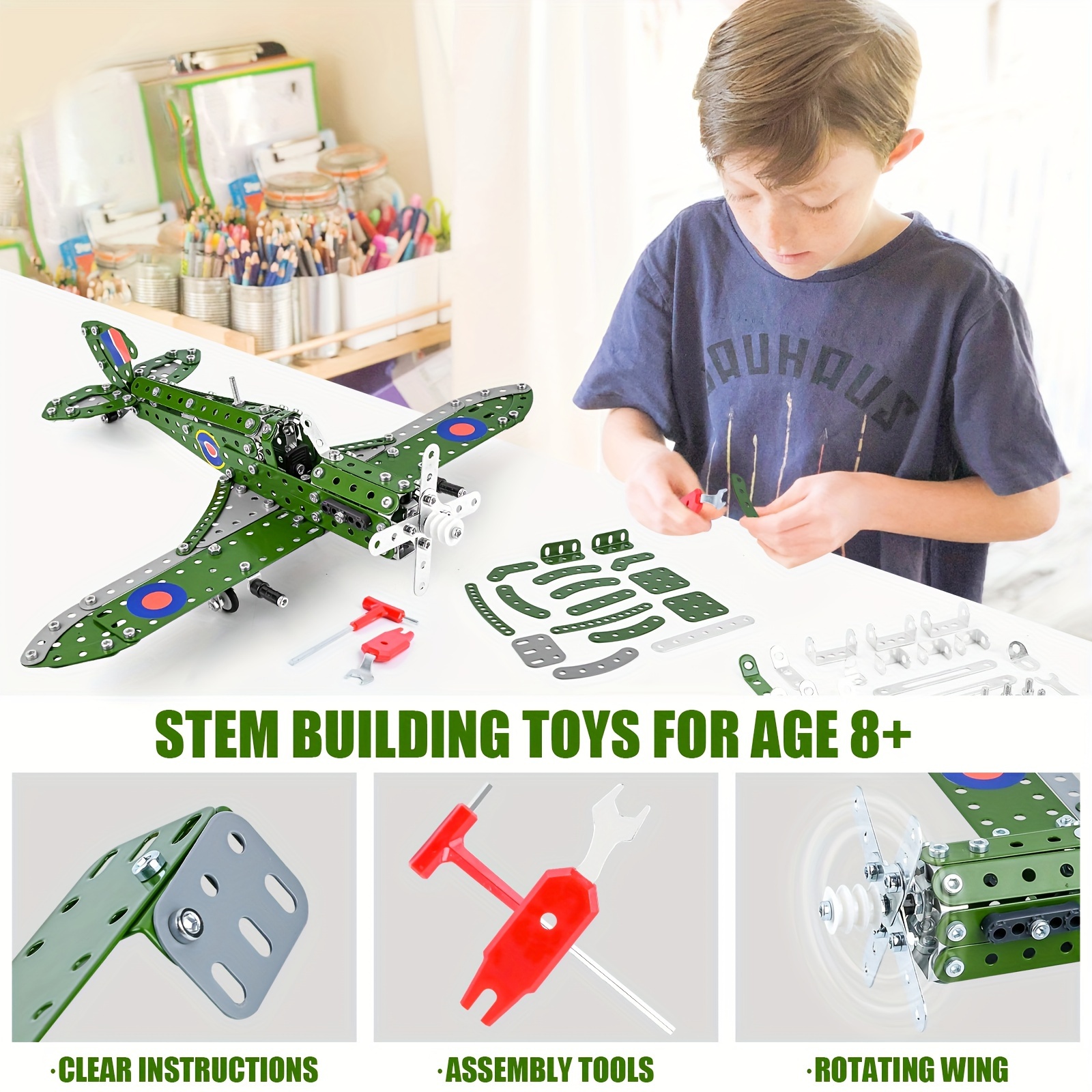 Juego de erector para niños y niñas | Kits de modelo de metal para adultos,  adolescentes y juguetes avanzados para niños | Construye un avión o