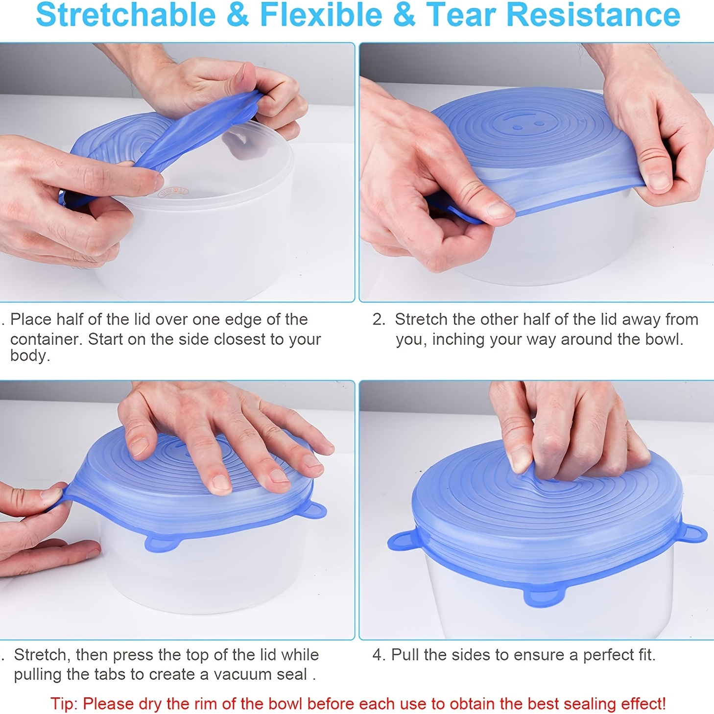 Reusable Silicone Stretch Lids Durable Food Storage Silicone - Temu