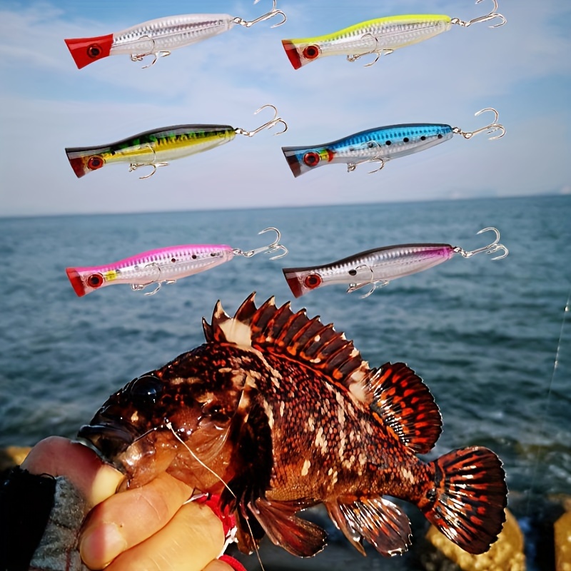 Top Water Fishing Lure Long Casting Popper Accessories - Temu Canada