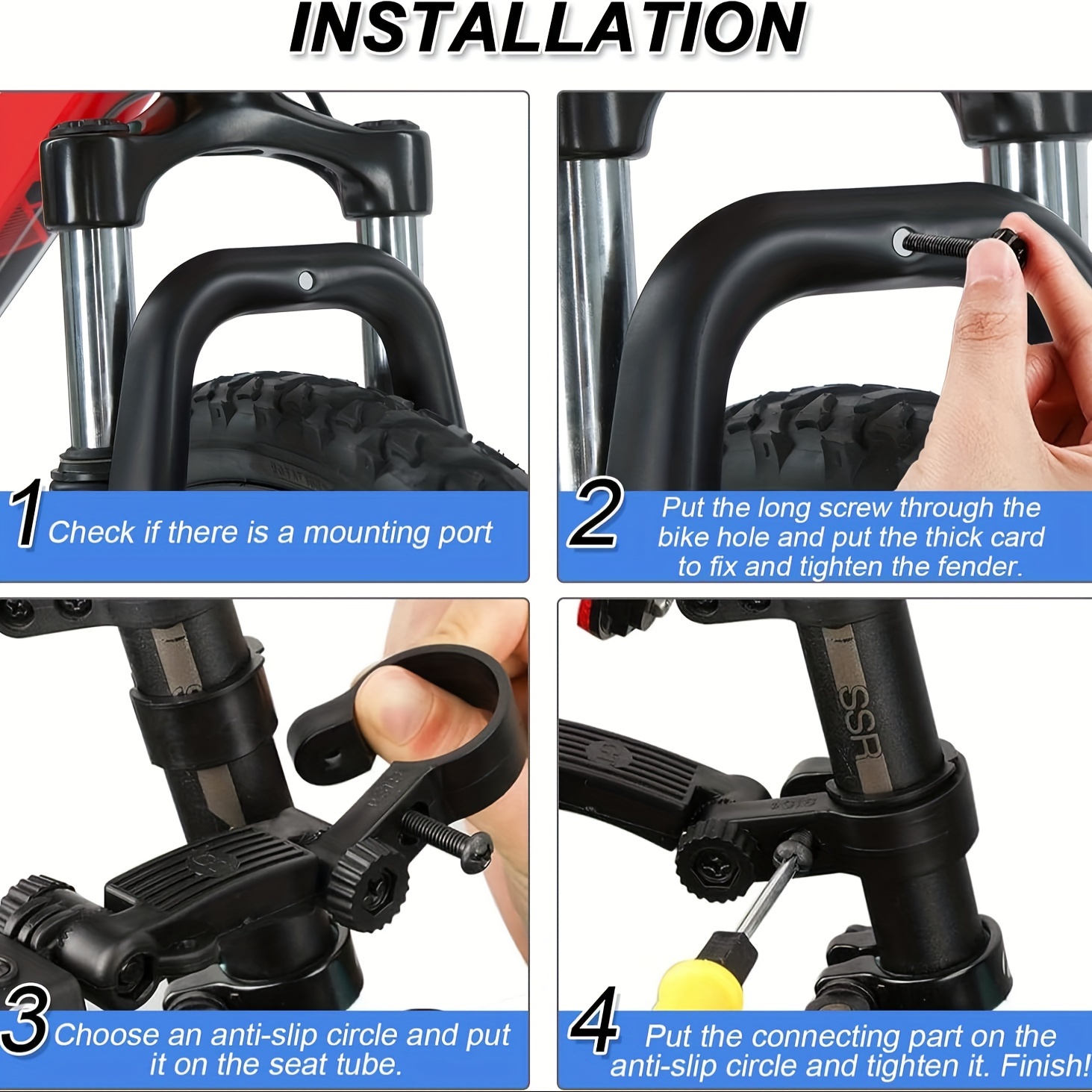 OUXI Parafanghi Bicicletta Set 2 Pezzi - Per MTB E City Bike