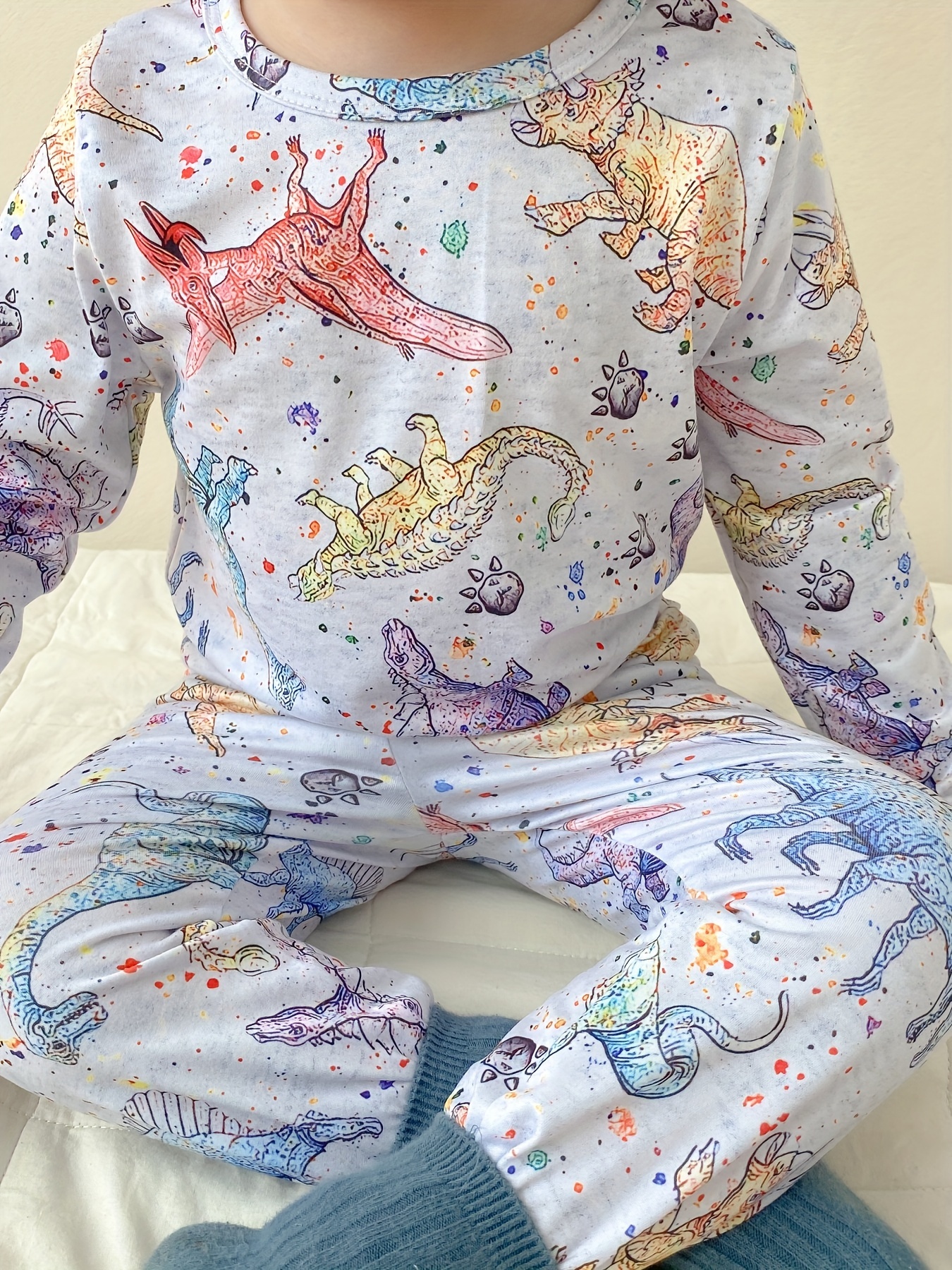 Pijama para niños pequeños de manga larga, 100% algodón, 2 piezas, para  niños de 1 a 10 años