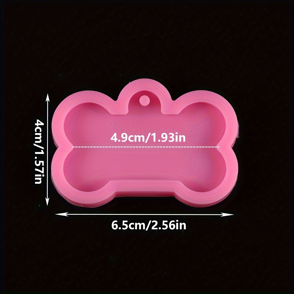 1PC DIY Silicone 3 Different Size Pet Dog Bone Tag Resin Mold For Keychain  Pendant