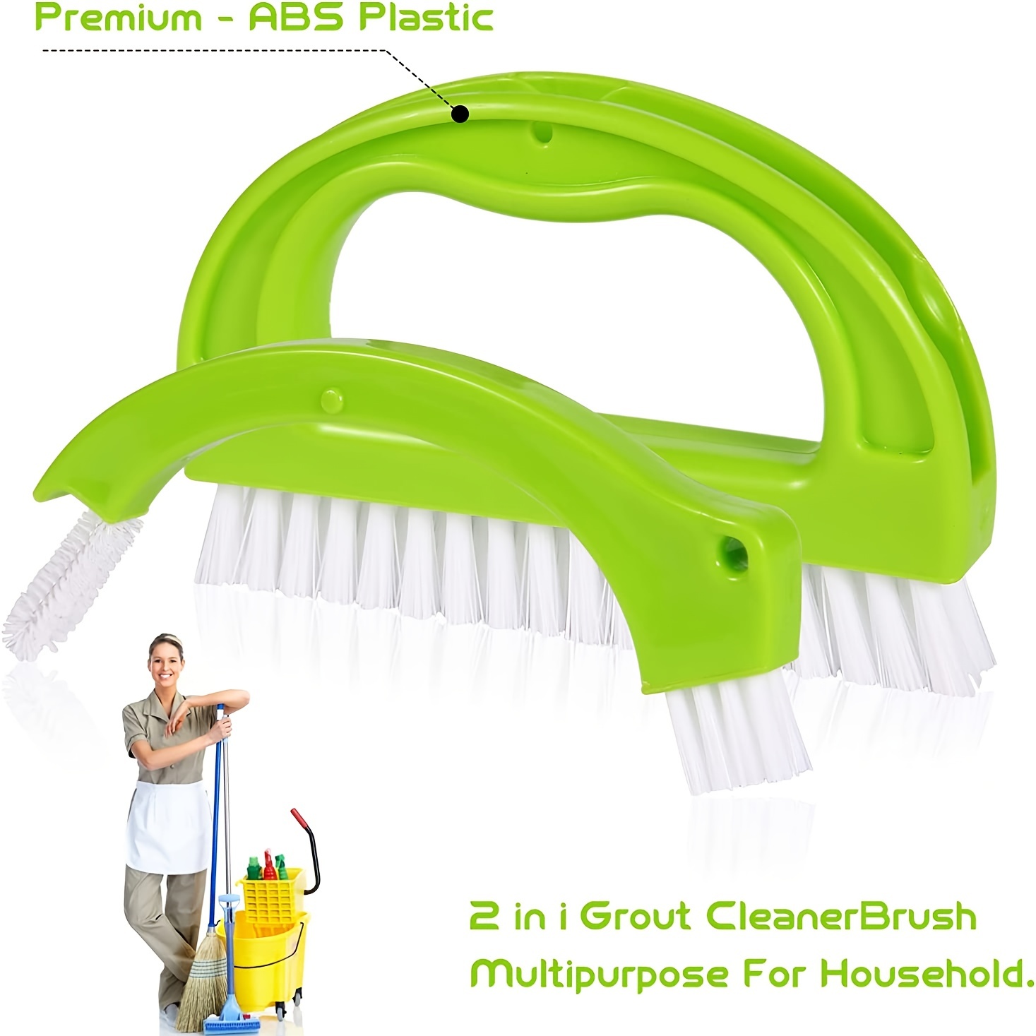 Cepillo limpiador de lechada - Cepillo para limpieza de juntas de azulejos  con cerdas de nylon - Gran uso para limpieza profunda de duchas, pisos, ven