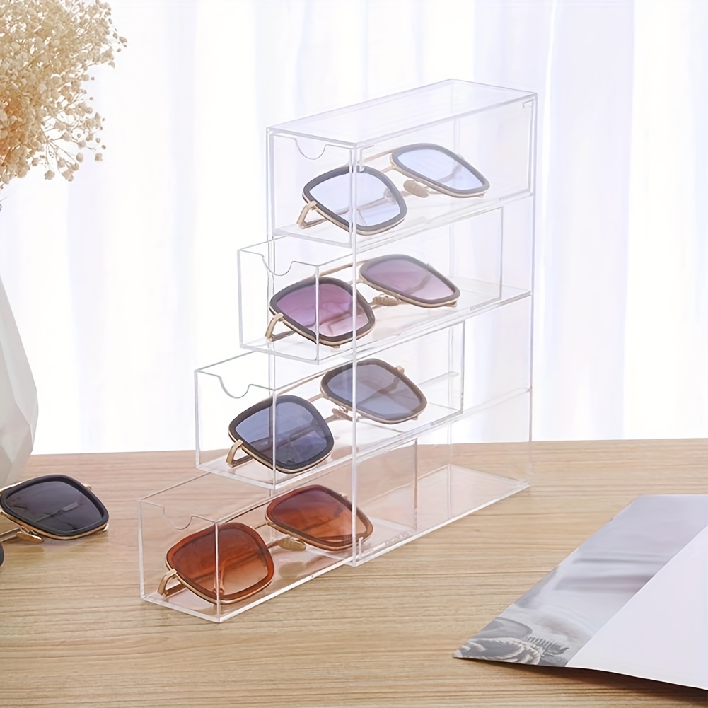 

Boîte de rangement transparente et élégante pour lunettes, support d'exposition de lunettes de soleil