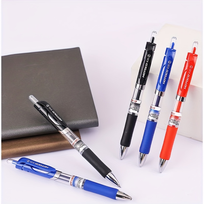 Ensemble de stylos Gel rétractables, noir/rouge/bleu, stylo à