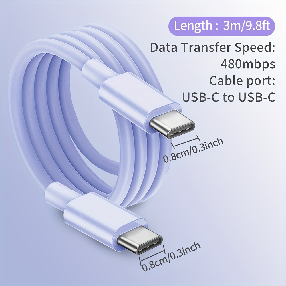 10Ft USB to Type C Fast Charger Cable Cord for iPad Pro 12.9-inch (3rd 4th  5th Generations), iPad Pro 11-inch (1st 2nd 3rd Generations), New iPad Mini