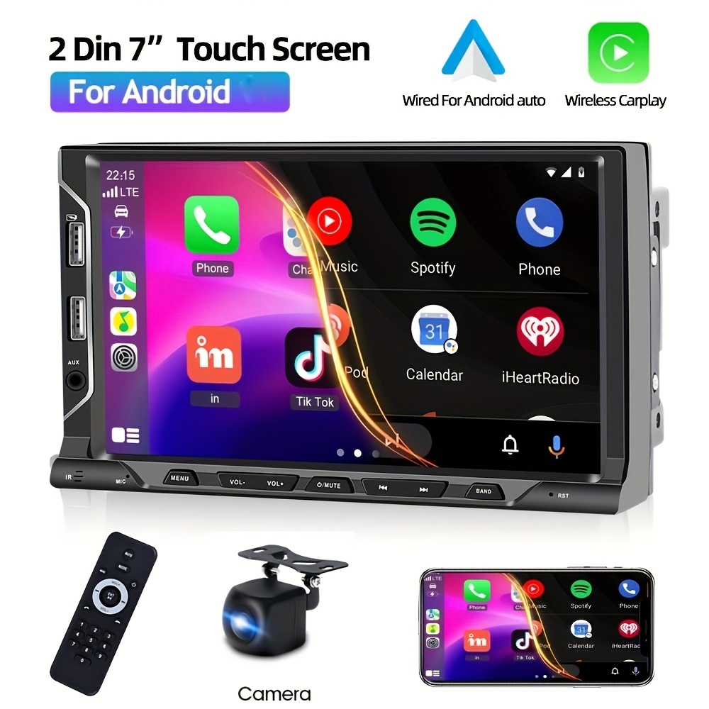7Inch 1Din Autoradio Retractable Screen HD Car MP5 Player Car Stereo Radio  Support Bluetooth/USB/AUX/FM/AM Radio MirrorLink+ Brake Reminder+ SWC+  Rearview Camera (Optional)