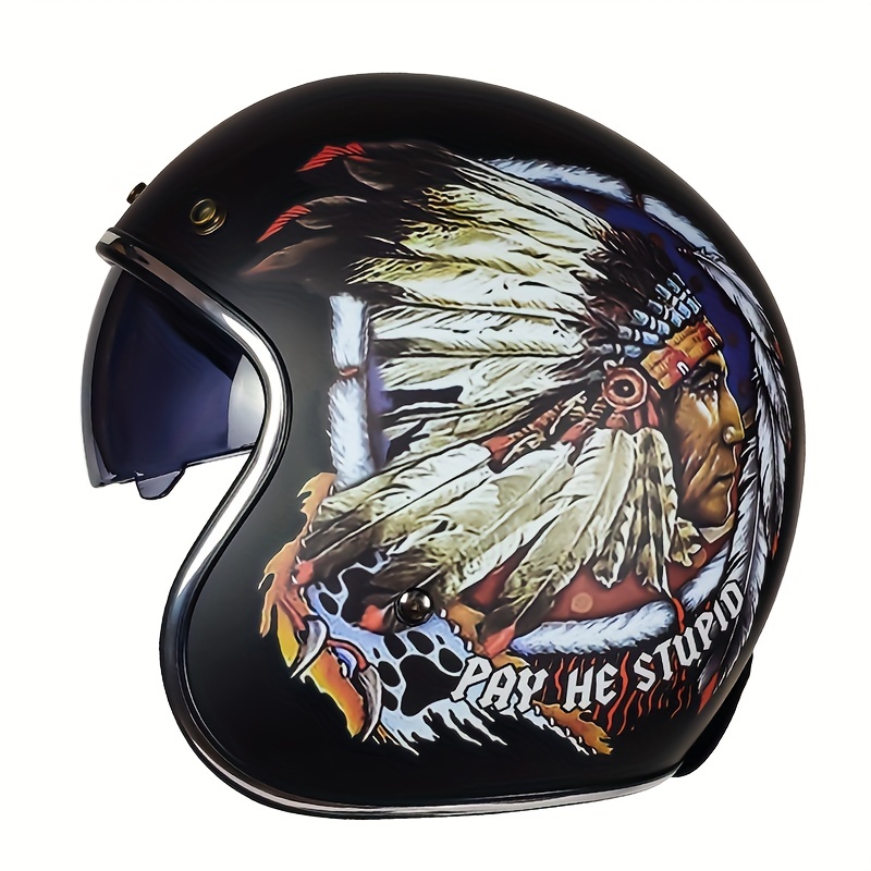 Casco de motocicleta con orejas de murciélago para hombre, cascos de  seguridad con cuernos desmontables, certificación Dot