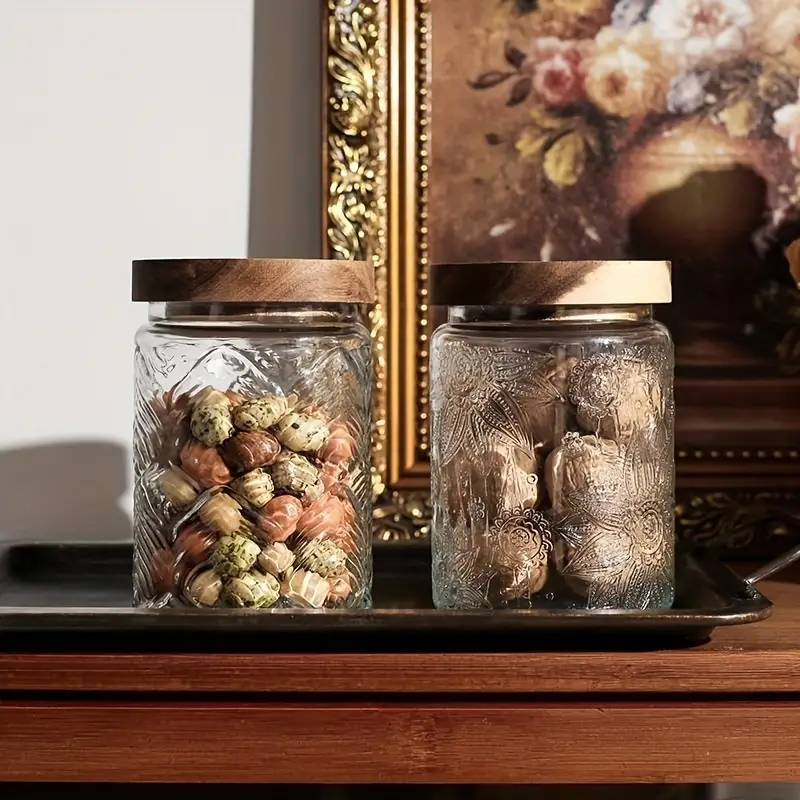Sunflower Glass Storage Jar With Bamboo Lid Portable - Temu