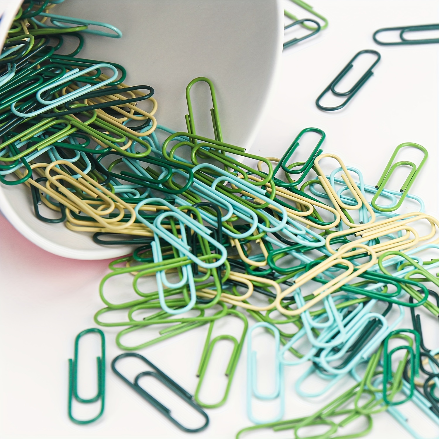 80 Colorful Iridescent Paper Clips for Desk Sparkle