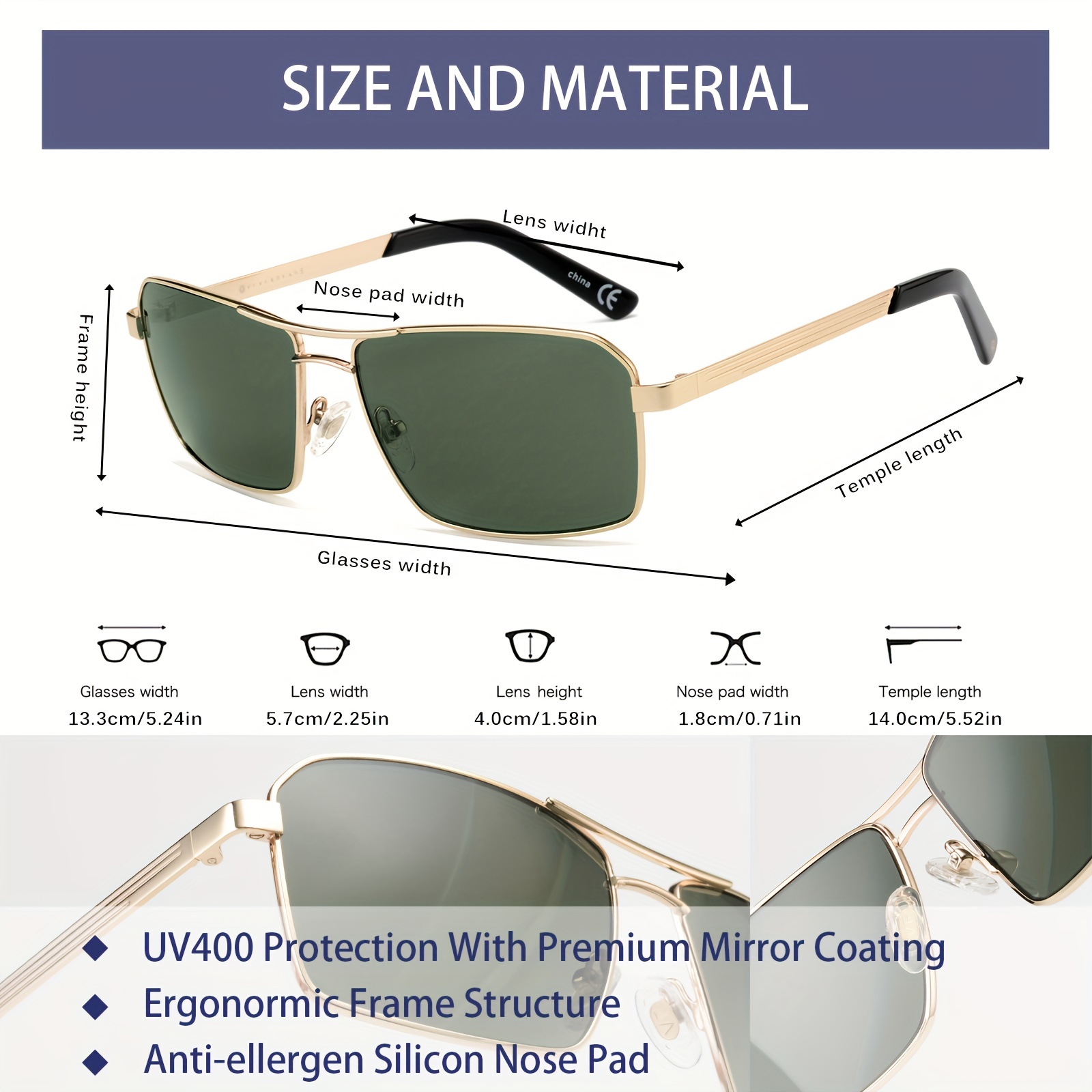 Buy PROVOGUE Mens Full Rim Non-Polarized Rectangular Sunglasses -  PR-4306-C02 | Shoppers Stop