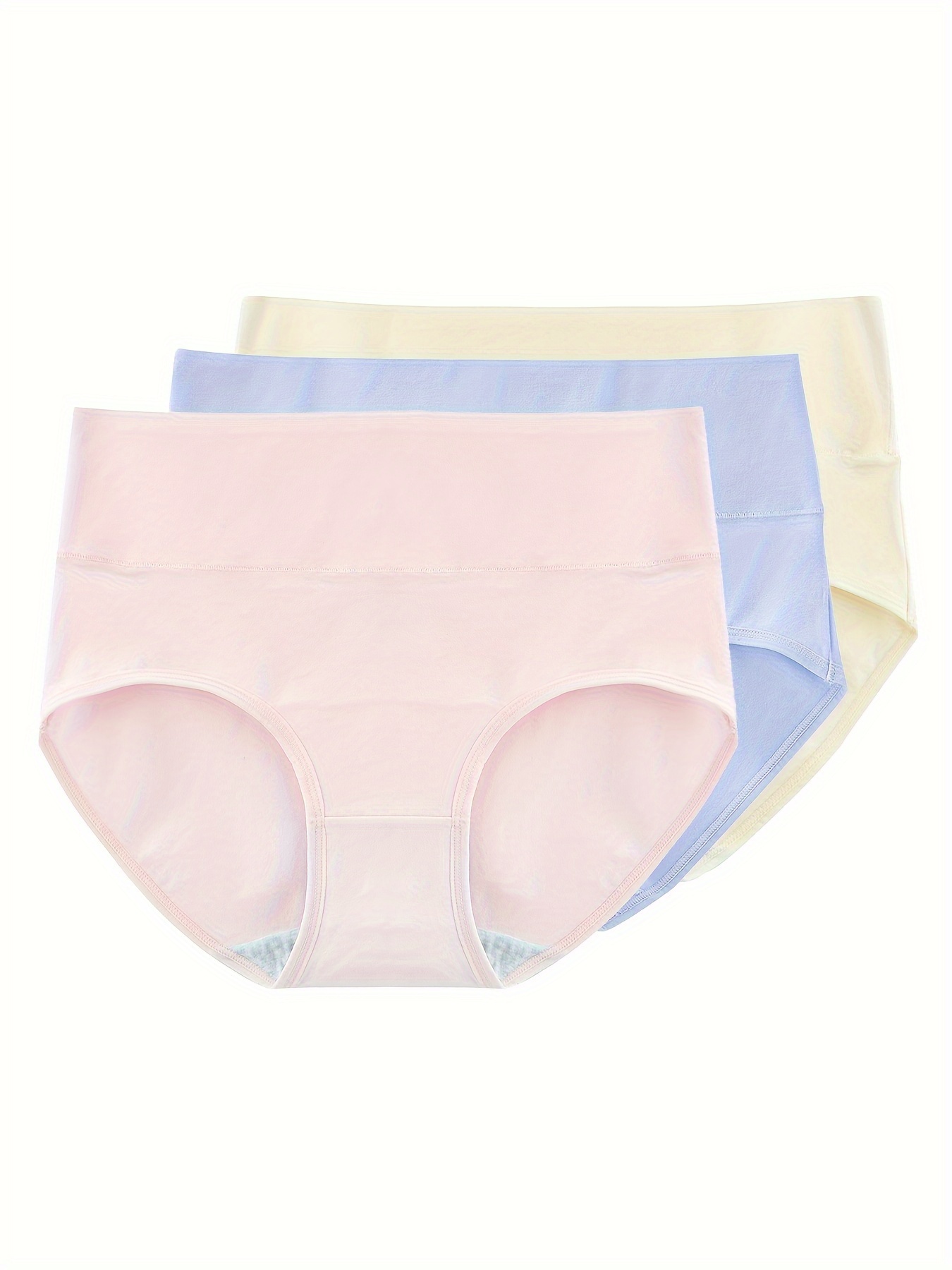 HUPOM Seamless Tummy Control Underwear For Women Girls Panties High Waist  Sleepwear Belt Elastic Waist Blue M