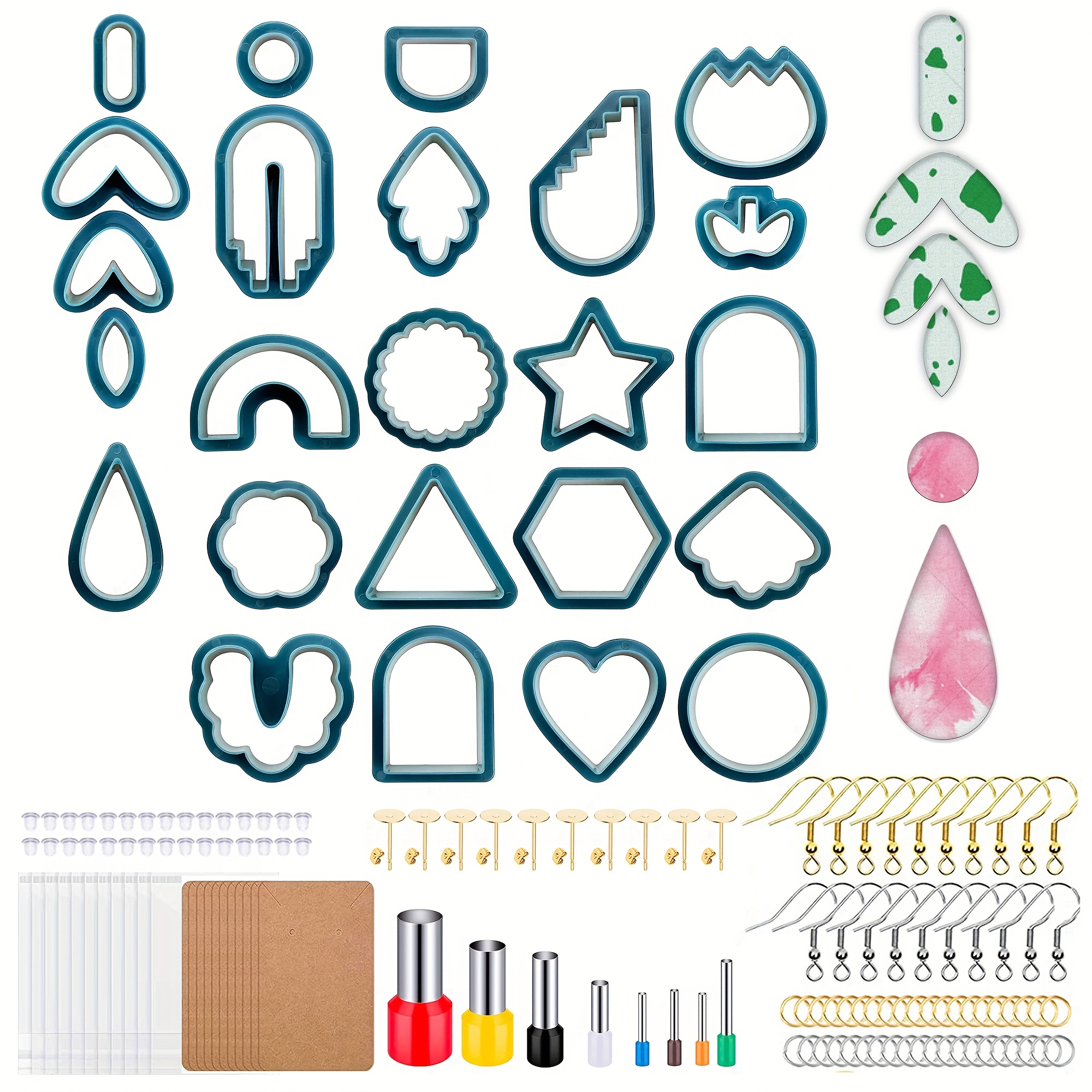 Polymer Clay Cutters, Earring Cutters Set of 142 Pieces, Polymer