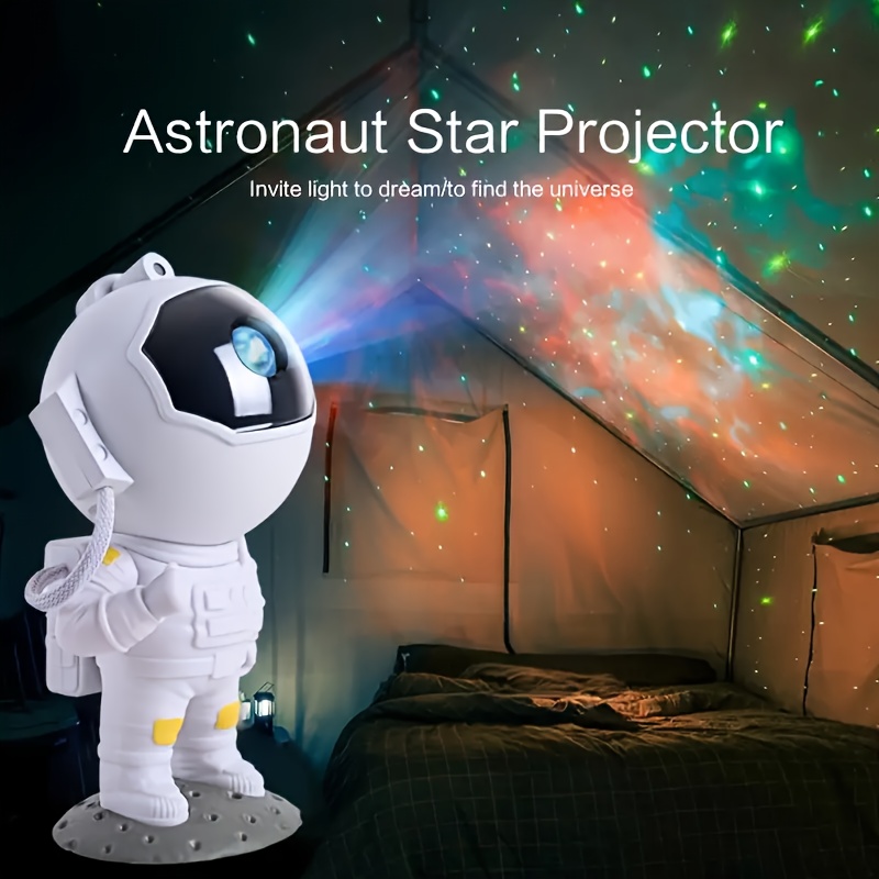  Proyector de galaxia de astronauta, luz nocturna de estrella  para niños, proyector de luz LED de techo de nebulosa con temporizador y  control remoto, lámpara estrellada ajustable de 360° para 