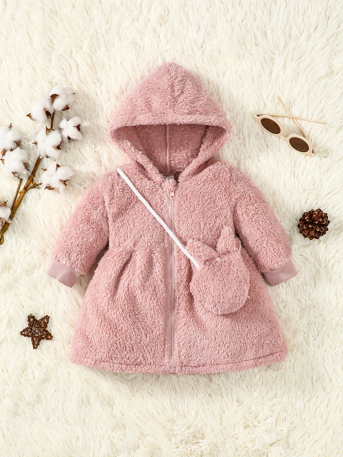 Girls Baby Cute Warm Furry Long Sleeve Dress Kids Clothes - Temu