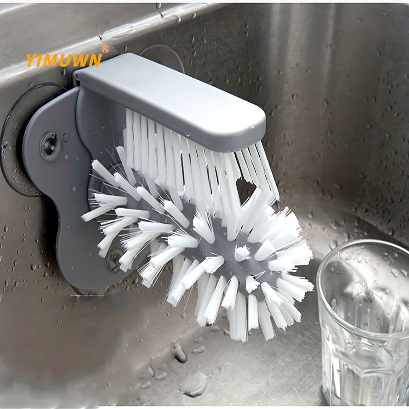 4 PC Scrub Brush Standing Suction Cup Sink Scrubber Dish Kitchen Gadgets  Washing