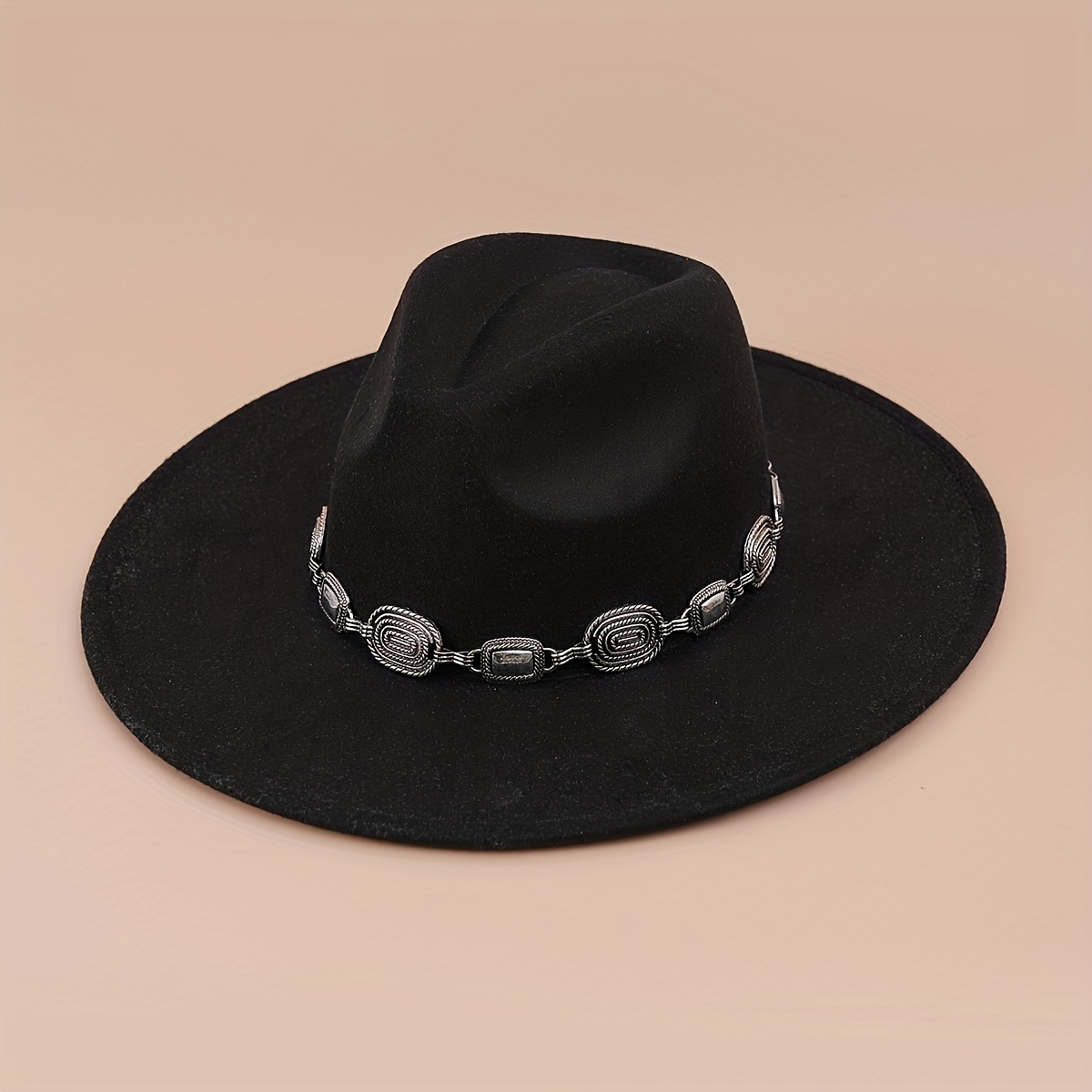 4pcs Ethnic Metal Hat Strap Classic Cowboy Hat With Strap