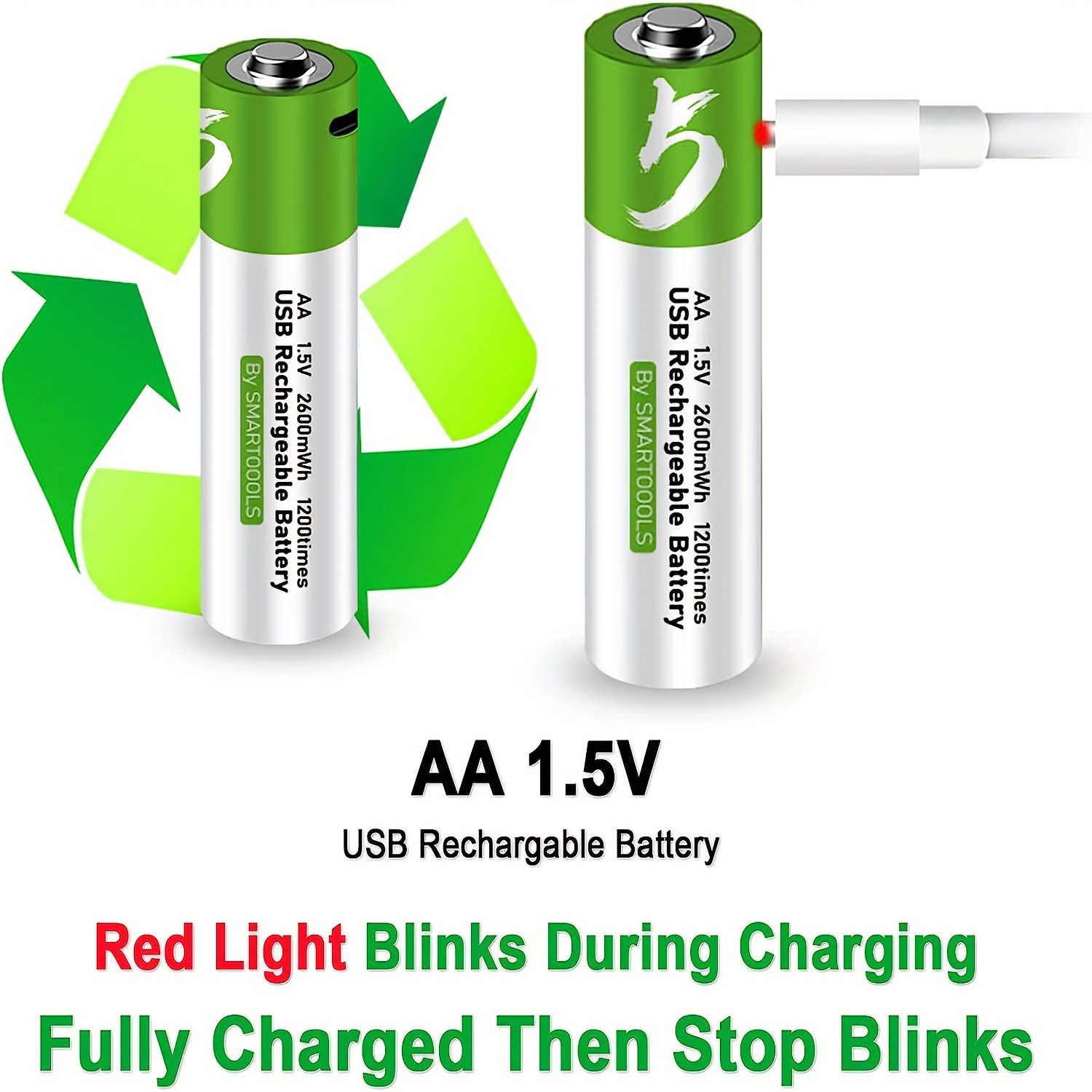 4 piezas 1.5V AA AAA Baterias Recargables iones litio 2600mWh Bateria  Repuesto