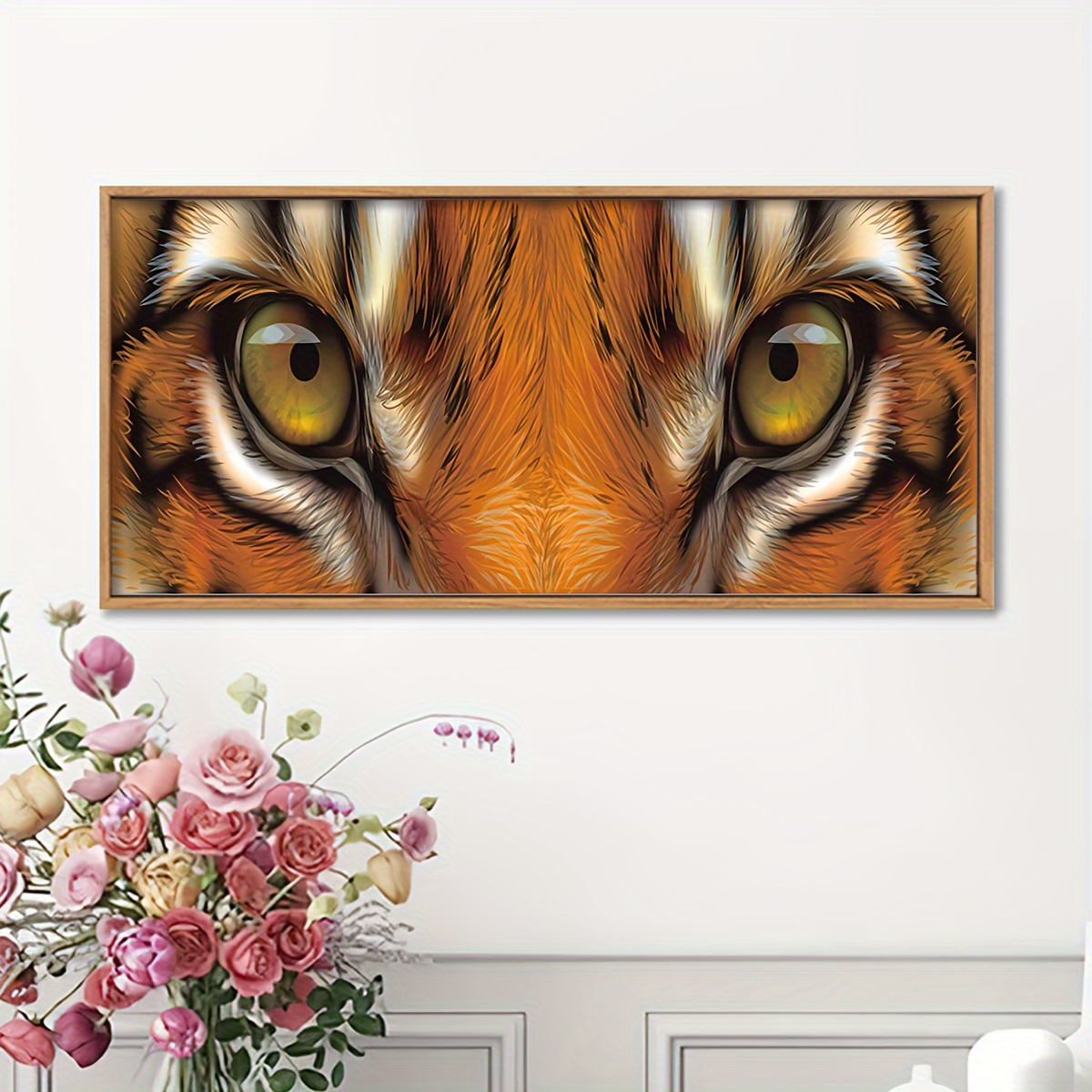 Round Diamond Canvas Tiger Home Living Room Bedroom Wall Decoration Gift  For Family And Friends Diamond Painting Kit - Temu Israel