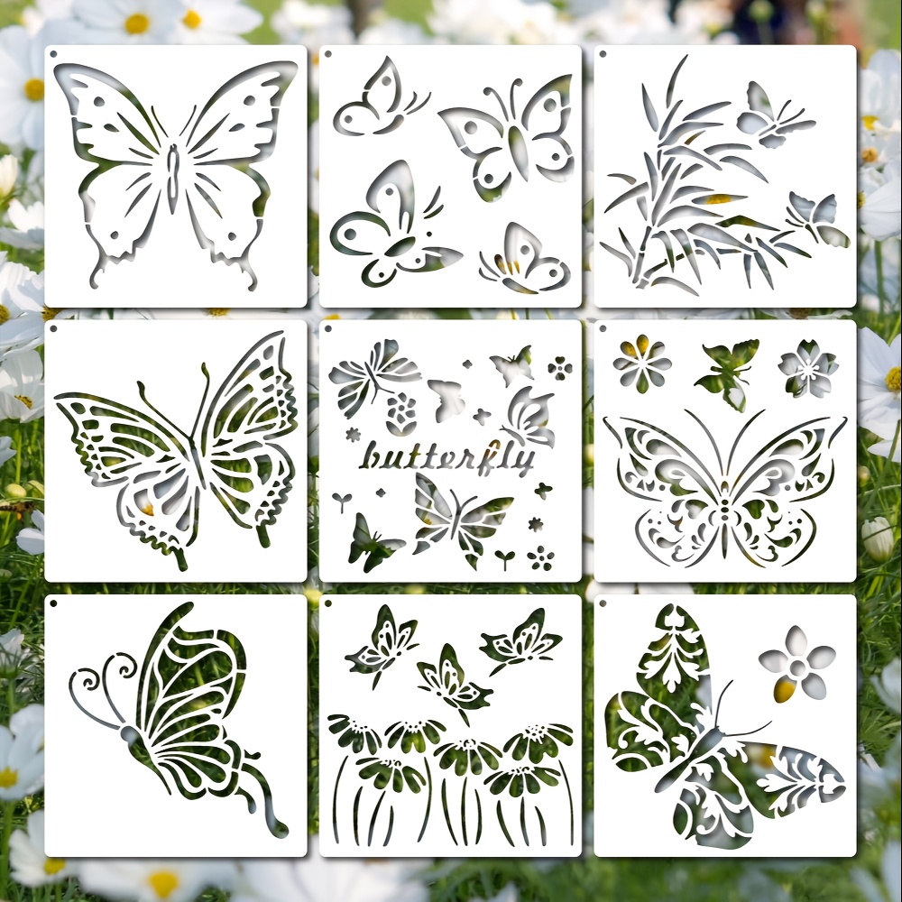TEHAUX 20 Pcs Pp Hollow Drawing Board Butterfly Template Stencil Reusable  Planner Template Stencil Drawing Templates Drawing Stencils Painting  Stencil