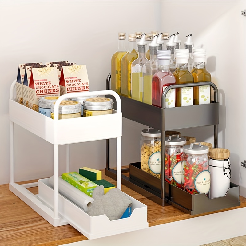 3-Layers Kitchen Storage Rack Shelve Plastic Assembled Sundries Food Shelf  Dish Holder Bathroom Organizer Accessories