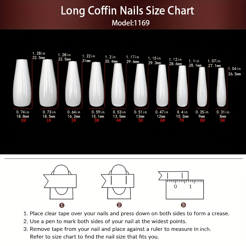 Long Stick On Nails with Rhinestones - Coffin Nails for Women - Easy to  Apply and Durable