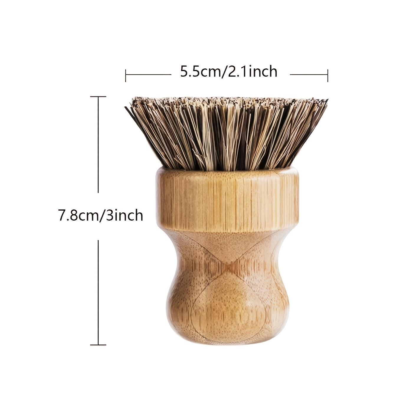 Bamboo Dish Brush 2Pcs Bamboo Mini Scrub Brush Pot Brushes Dish