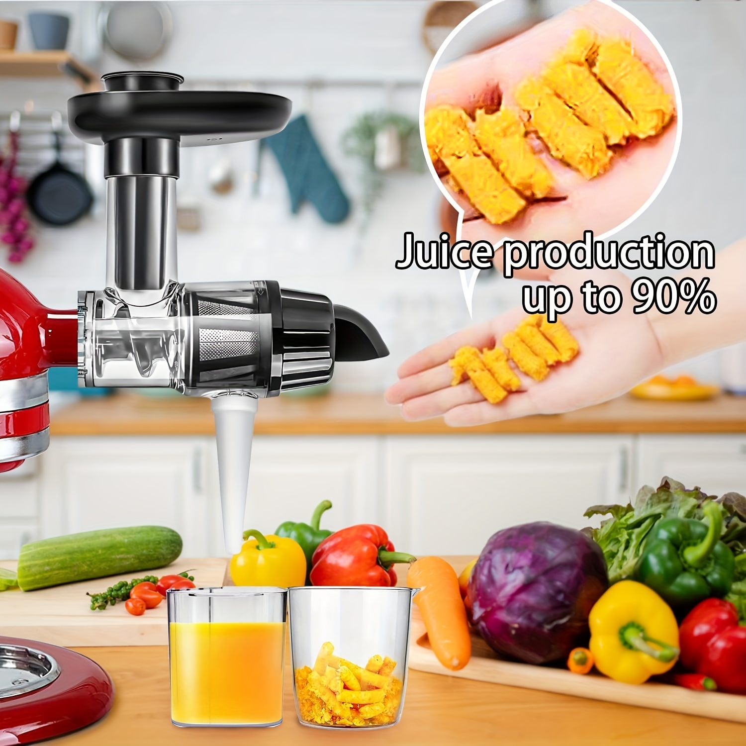 COFUN Juicer Attachment for KitchenAid Stand Mixer, For Kitchen Aid Juicer  Attachment With Two Sizes of Reamer, Juicer Attachment Used to Squeeze