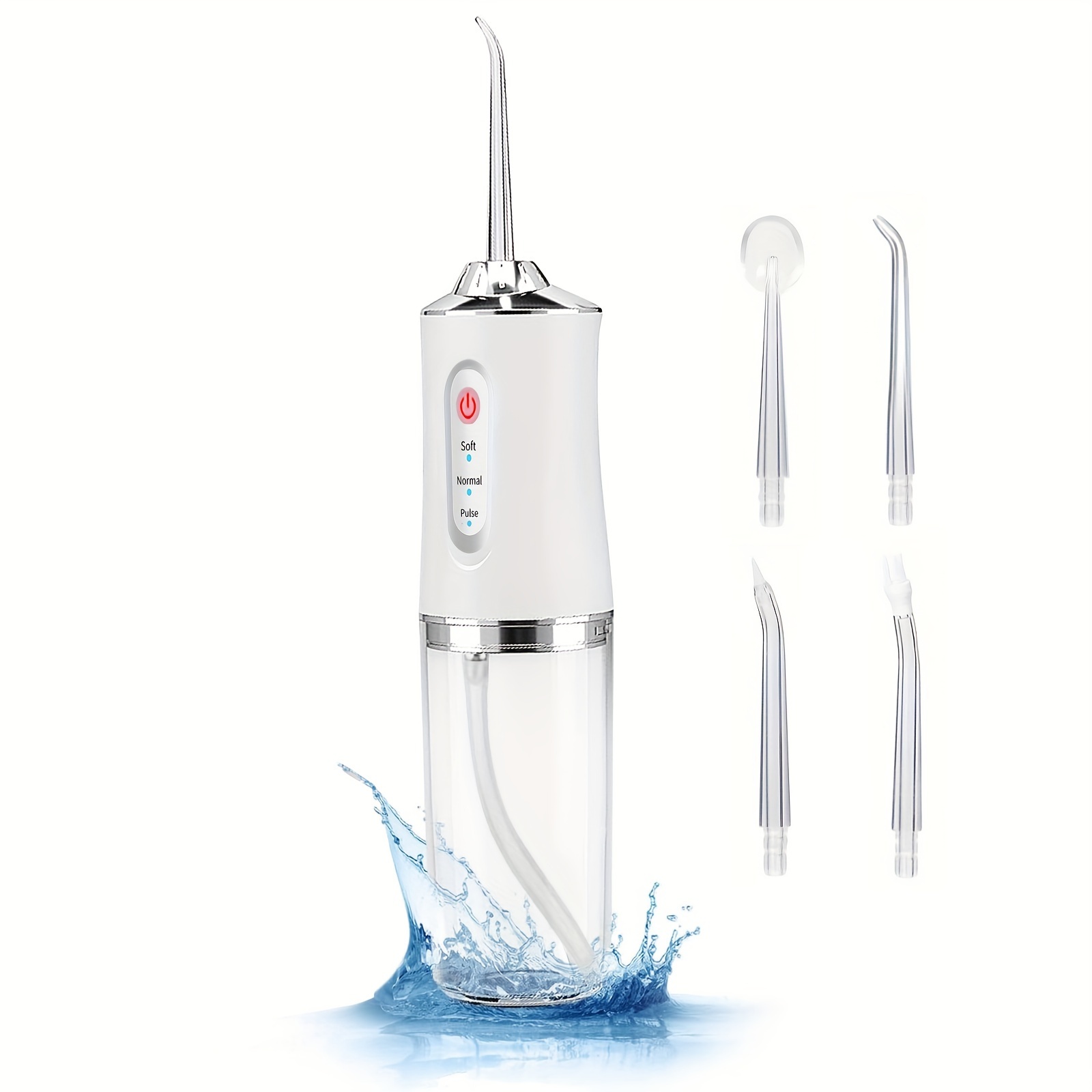 

1 Set Electric Water Flossers For Teeth, Dental Oral Irrigator With 4 Jet Tips, 3 Cleaning Modes, 300ml Detachable Reservoir, Rechargeable Cordless Waterproof Teeth Brush Kit At Home And Travel
