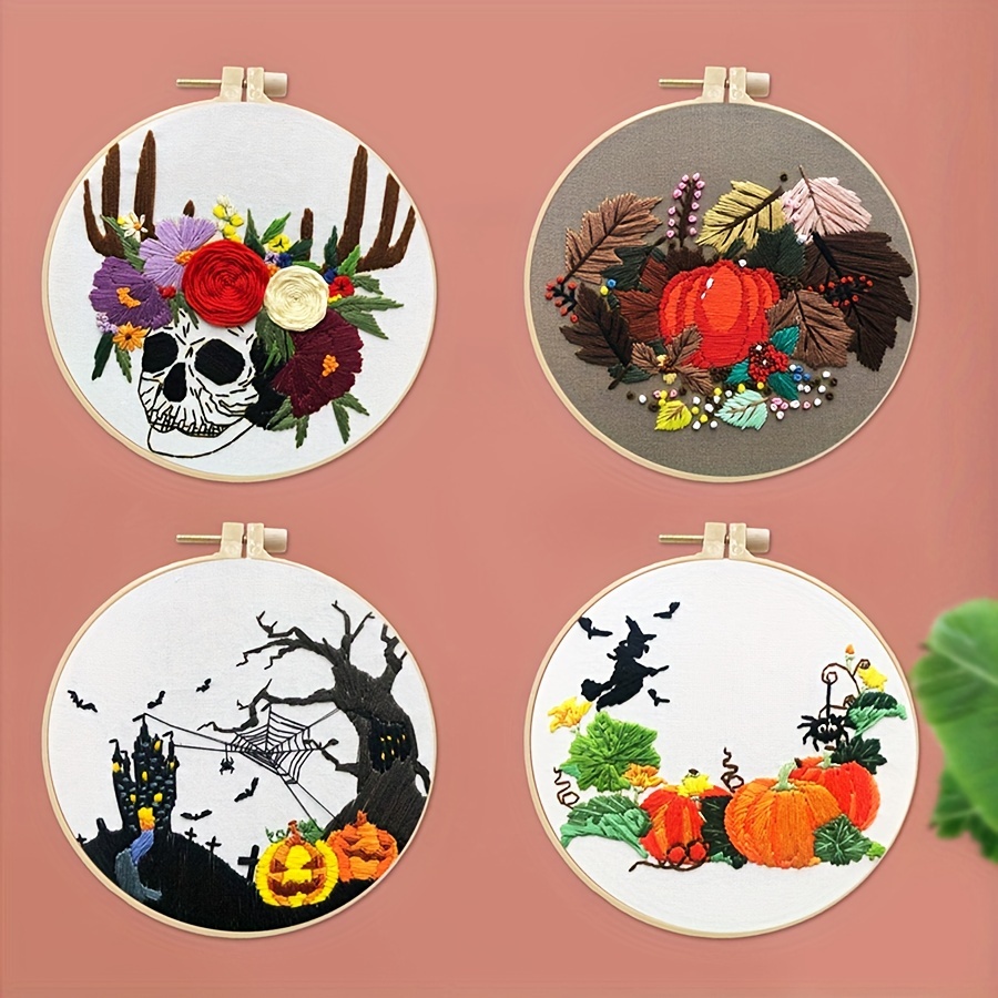 3d Halloween Pattern Embroidery Kit Beginner Embroidery Kits - Temu