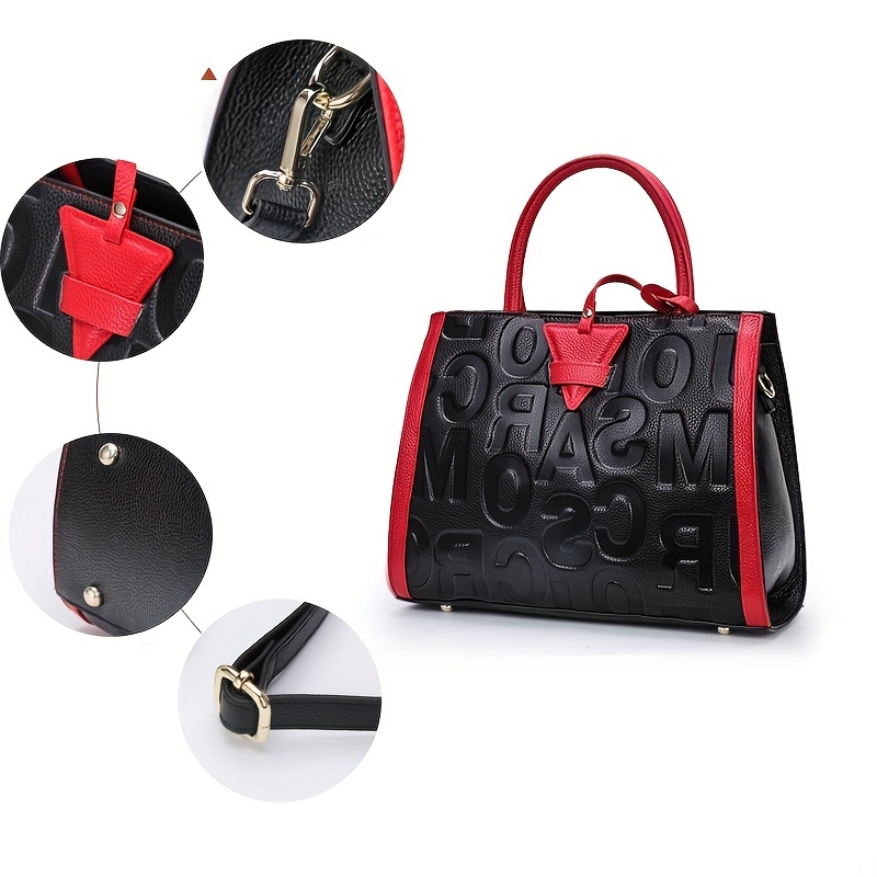 Monogram Clutch - Luxury Fashion Leather Red