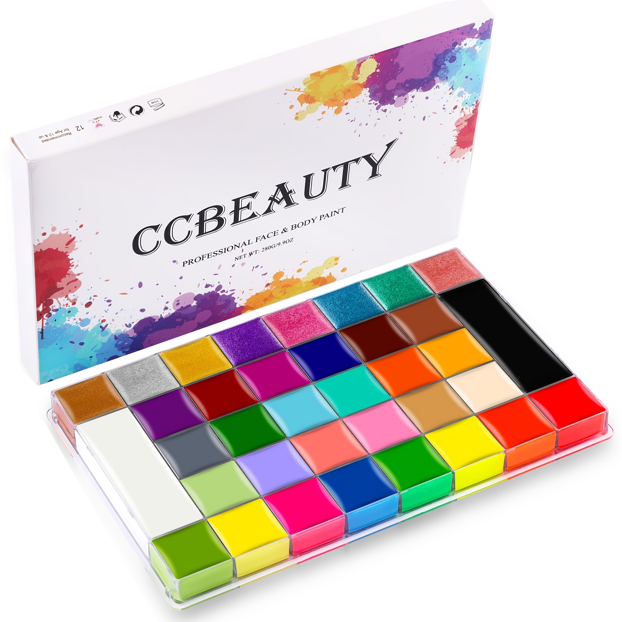 CCbeauty Halloween Face Body Paint 22 Colors(6 UV Glow+16 Matte