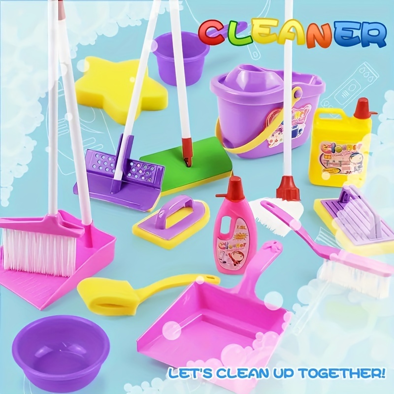 Comprar Juego de cocina de limpieza para niños, fregona, escoba, recogedor,  juguete de Cosplay para niños, Mini escoba, juego de limpieza para niños