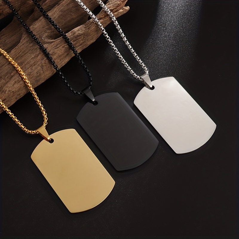 SEKECHIKU Personalized Dog Tags for Men Military Dog Tag Customized Chain  with Picture Engraved Name Army Id Tag Pendant Stainless Steel Necklaces  Jewelry Gift, Stainless Steel, No Gemstone