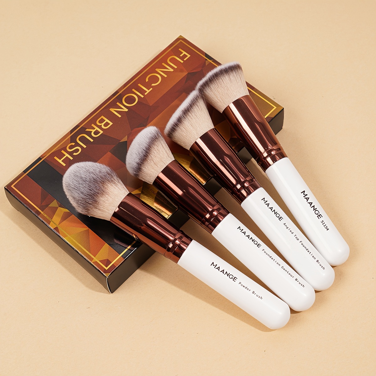 5Pcs Oval Makeup Brushes Portable Toothbrush Oval Nylon Hair Cosmetic  Makeup Blush Face Foundation Blending Brush
