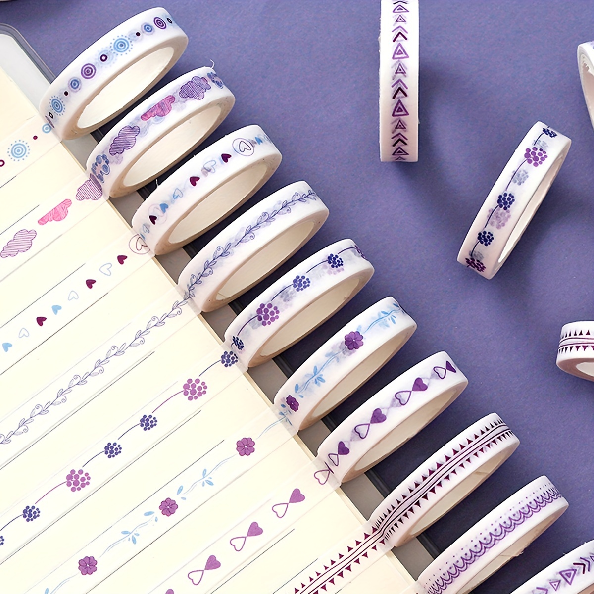 Purple Series Washi Tape - Set of 10
