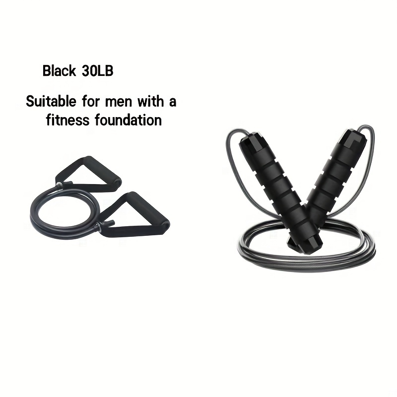 Adjustable Steel Wire Jump Rope & Resistance Band Set for Fitness Training