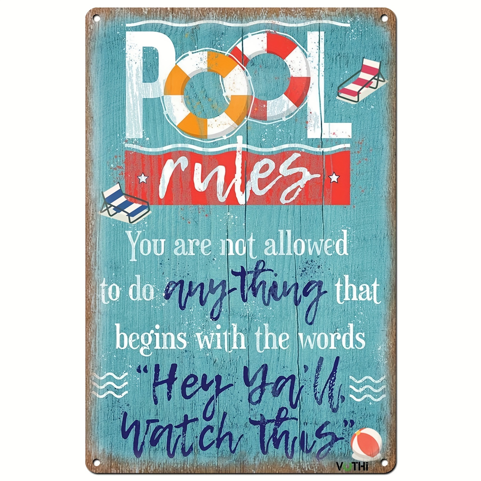 Fishing Rules Metal Funny Tin Sign Vintage Pool Signs Wall - Temu Canada