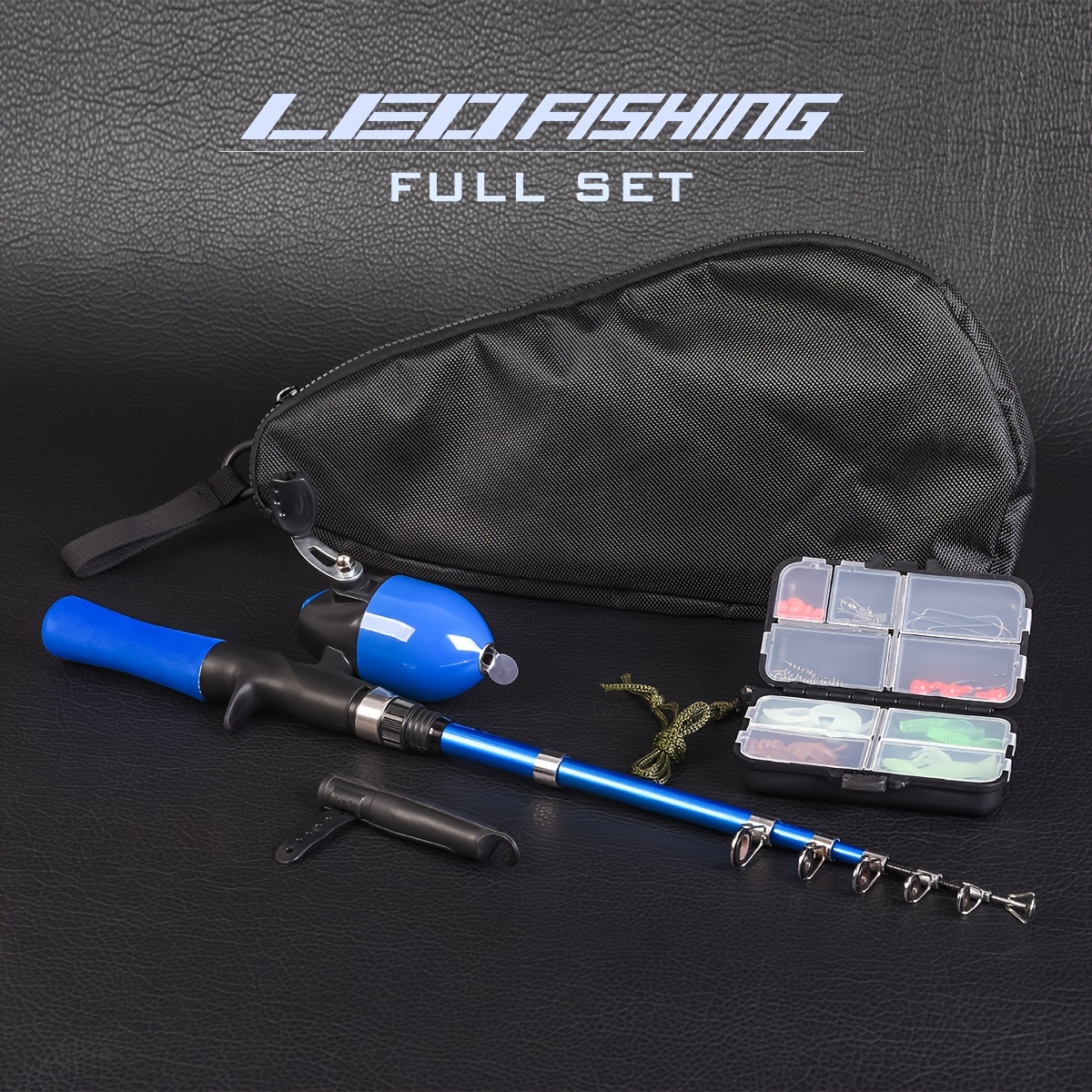 Lixada Kids Fishing Rod And Reel Combo Full Kit 1.5m Telescopic Fishing Casting Rod Spincast Reel Set With
