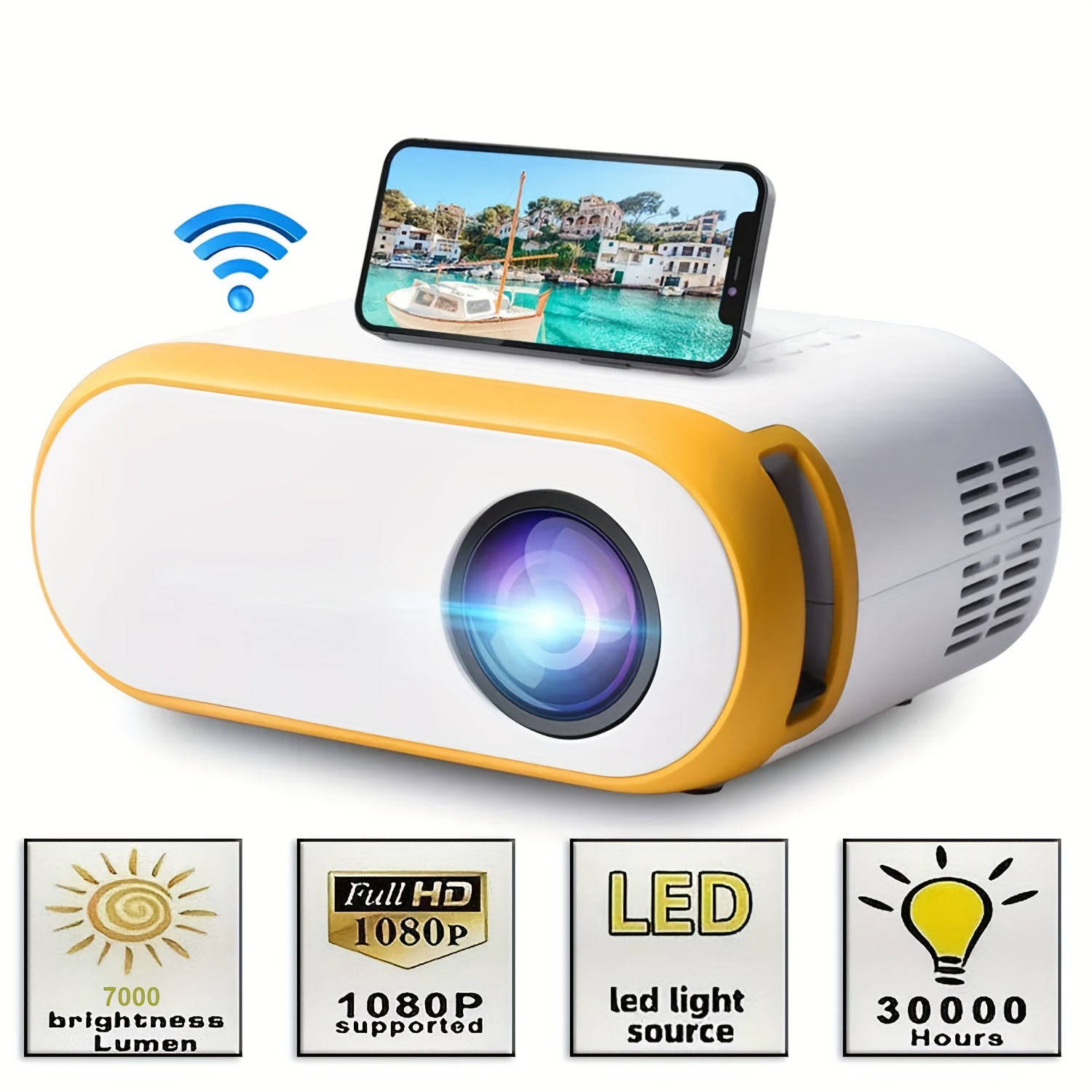 Proyector de vídeo móvil LED YT200 para niños, Micro proyector portátil de  1080P para el hogar, proyección de teléfono móvil para niños - AliExpress